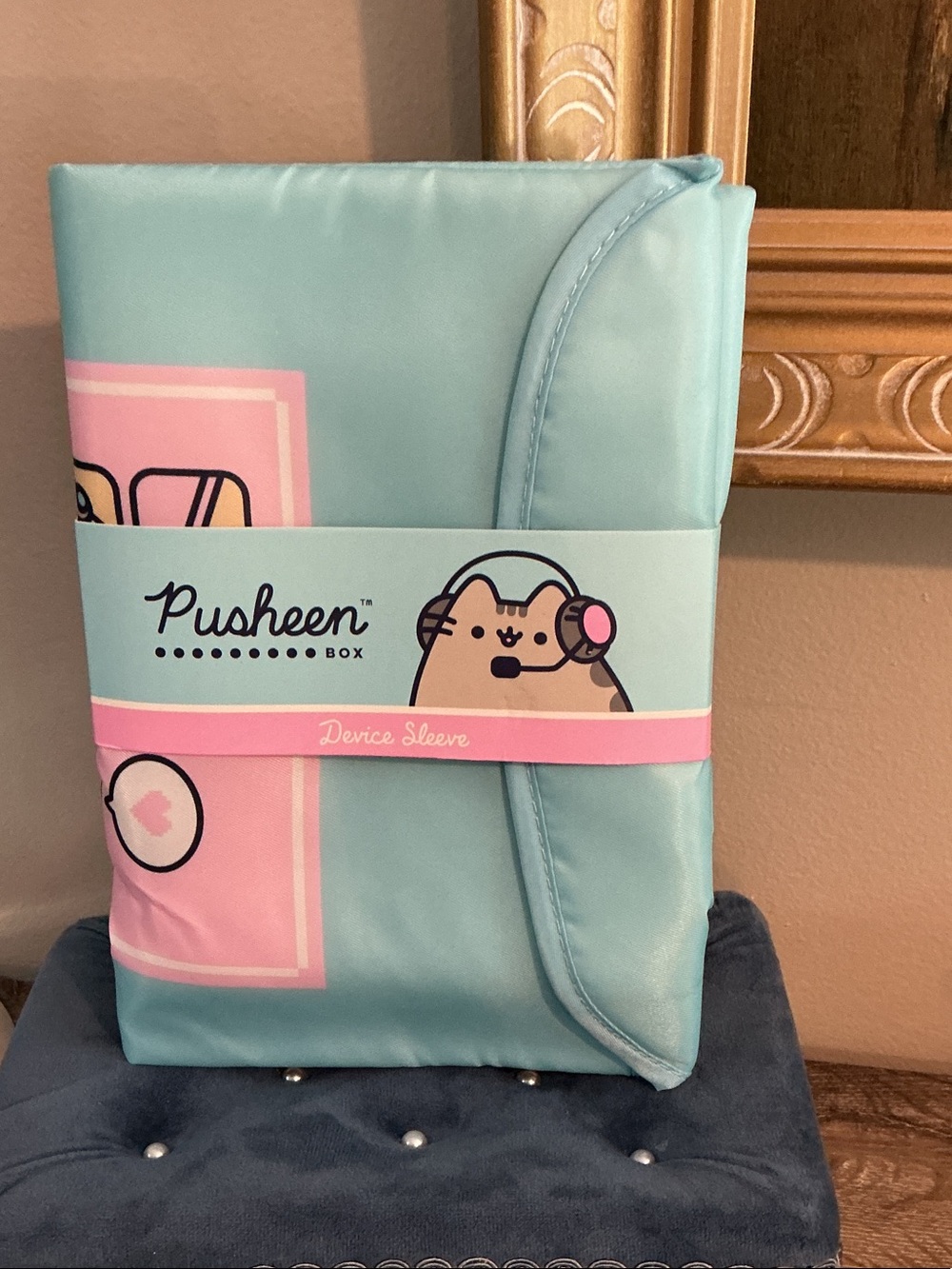Pusheen Box Exclusive Device Sleeve NEW 10x13.5 Weekend Plans Blue Pink